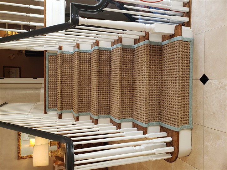 Woven Sisal Runner with Custom Color Wide Binding.